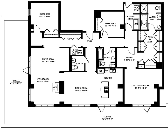 3140 N Sheffield Floorplan - 701 Tier*